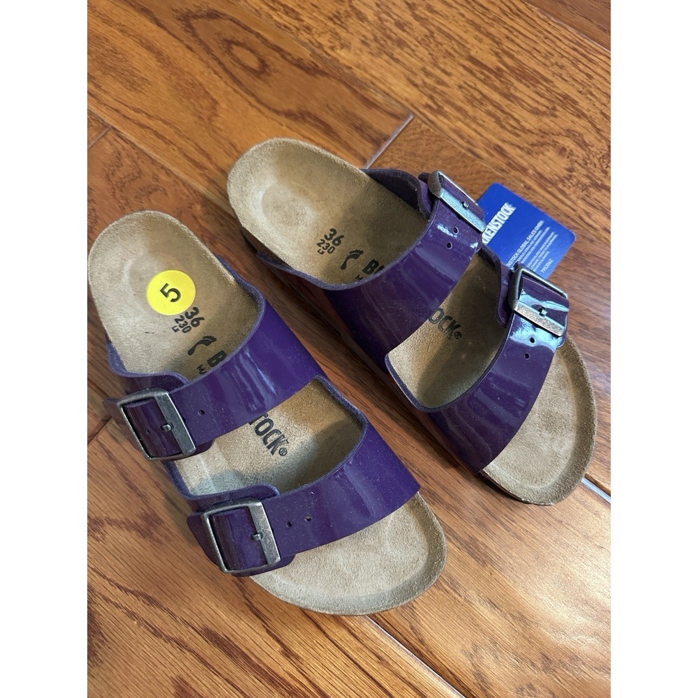 Birkenstock Arizona Purple Patent Leather Sandals EU 36 US 5 5.5 Regular